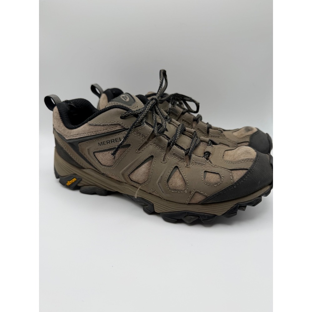 Merrell Men's Low Hiking Shoes Brown Suede Vibram Megagrip FloatPro Hiker Size 9